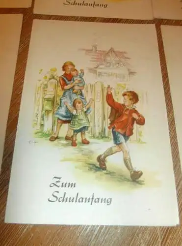 6x alte Spar-Geschenk-Gutscheine , Sparkasse , ca. 1950 , zum Schulanfang , blanko , Schule , Bank !!