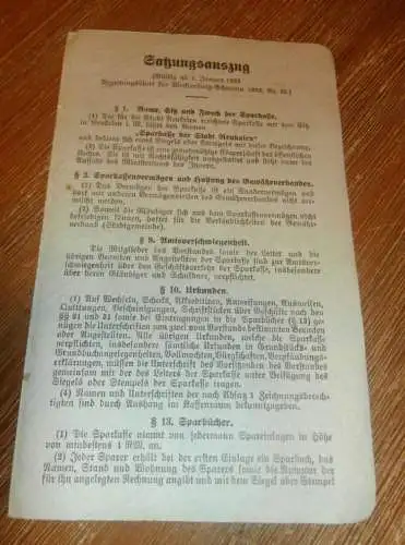 Sparkasse der Stadt Neukalen i. Mecklenburg , 1932 , Sparkasse , Satzung , Bank  !!!