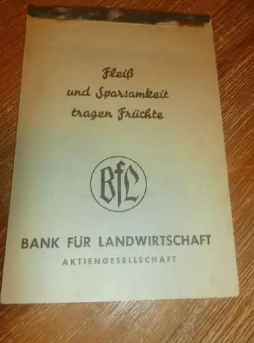 alter Notizblock , Bank für Landwirtschaft , ca. 1940 , Sparkasse , Bank , Agrar  !!!