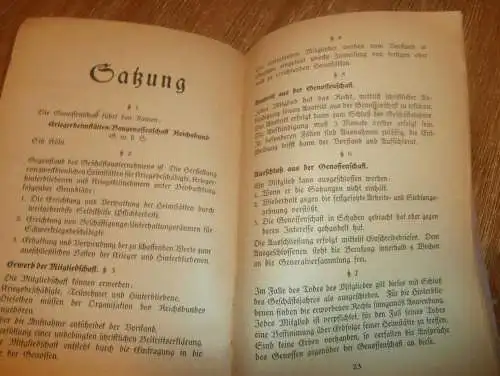 altes Mitgliedsbuch " Reichsbund" Kriegerheimstätten Baugenossenschaft Köln 1920 , Hubert Clever  !!!