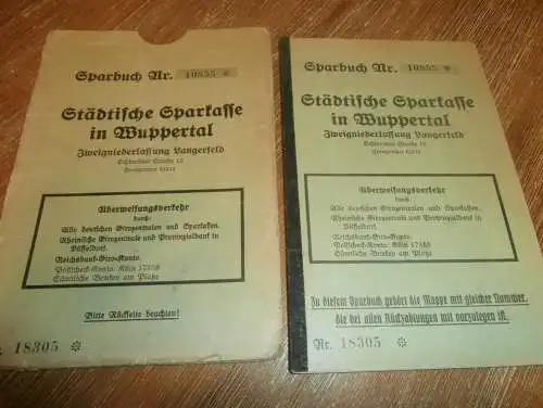 altes Sparbuch Wuppertal Langerfeld , 1939 - 1946 , Maria Schneider geb. Schlager in Wuppertal , Sparkasse , Bank !!