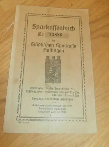 altes Sparbuch Hattingen , 1946 - 1948 , Hilde Steinhäuser Welper - Hüttenau b. Hattingen , Sparkasse , Bank !!!