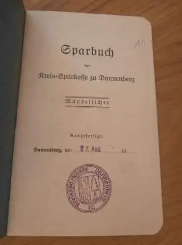 altes Sparbuch Dannenberg , 1929 , Herbert Webb in Dannenberg , Sparkasse , Bank !!!