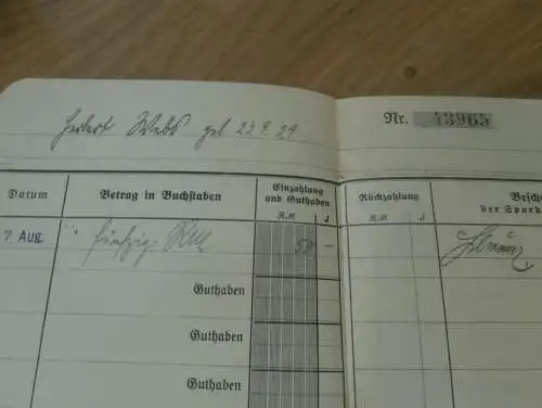 altes Sparbuch Dannenberg , 1929 , Herbert Webb in Dannenberg , Sparkasse , Bank !!!