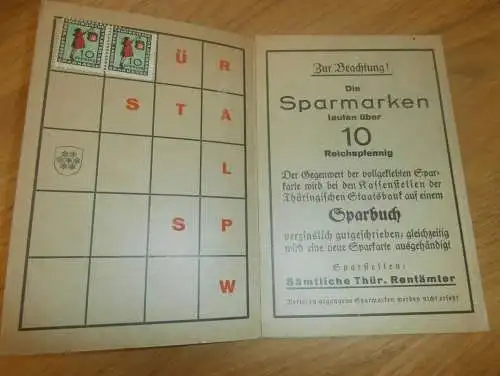 altes Sparbuch / Sparkarte Gräfental , ca. 1940 , mit Marken , Sparkasse , Bank