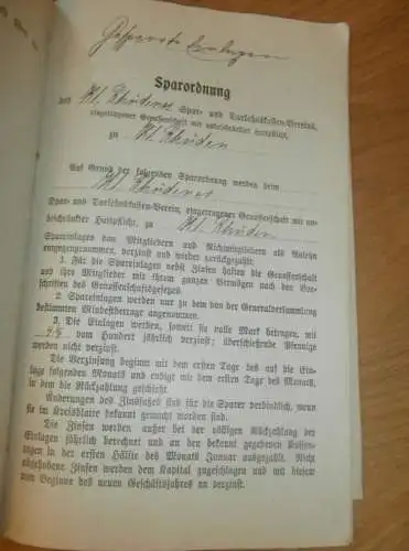 altes Sparbuch Klein Rhüden / Seesen , 1908 - 1919 , Lisbeth Drechsler in Klein Rhüden / Seesen , Sparkasse , Bank !!