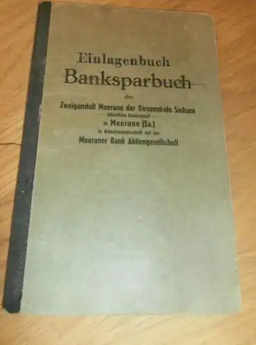 altes Sparbuch Meerane i. Sa., 1933 - 1945 , W. Ulbricht in Meerane i. Sa. , Sparkasse , Bank !!
