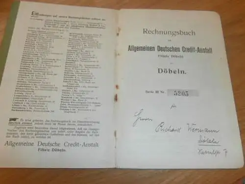 altes Sparbuch Döbeln , 1921 , Richard Wehrmann in Döbeln , Sparkasse , Bank !!