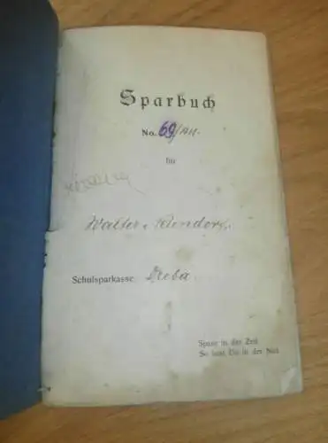 altes Sparbuch Dreba / Neustadt an der Orla , 1911 - 1921 , Walter Neundorf in Dreba , Sparkasse , Bank !!