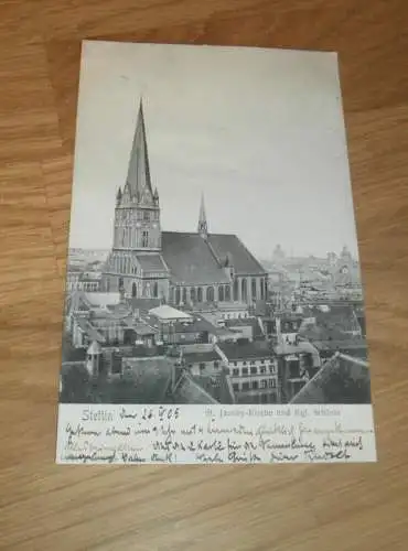 AK - Stettin / Szczecin , 1905 , Kirche und Schloss , Ansichtskarte !!