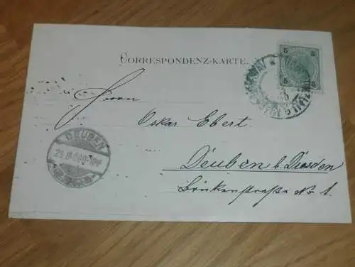 AK - Jungbunzlau / Mladá Boleslav , 1909 , , nach Deuben , Ansichtskarte !!