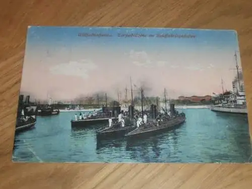 AK - Wilhelmshaven , 1924 , Torpedoboote im Reichskriegshafen , Ansichtskarte !!