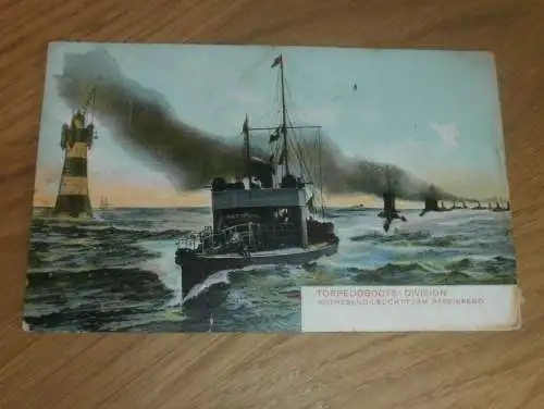 AK - Leuchtturm Rothesand , 1909 , Celle , Torpedoboot , Butjadingen , Ansichtskarte !!