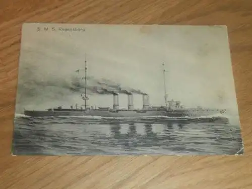 AK - S.M.S. Regensburg , 1917 , Friedrichsort , Schiff , Krieg , Ansichtskarte !