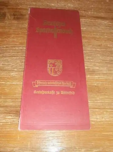 altes Sparbuch Bitterfeld , 1940 - 1944 , Karl Pauli in Ramsin b. Sandersdorf-Brehna , Sparkasse , Bank !!