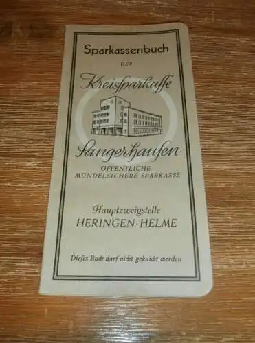 altes Sparbuch Sangerhausen , 1942 - 1945 , Automechaniker Ernst Krauße in Heringen Helme , Sparkasse , Bank !!