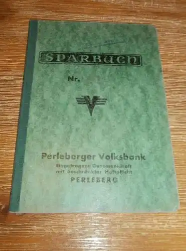 altes Sparbuch Perleberg , 1944 - 1947 , Dieter Santin in Perleberg  , Sparkasse , Bank !!