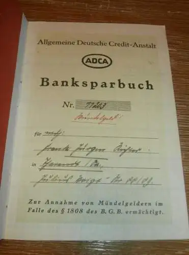 altes Sparbuch Freital i. Sa. , 1945 , Jürgen Richter in Tharandt , Sparkasse , Bank !!