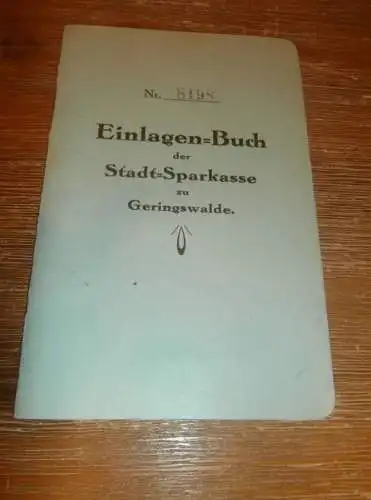 altes Sparbuch Geringswalde , 1938 , Bernhard Meißner in Hartha , Sparkasse , Bank !!