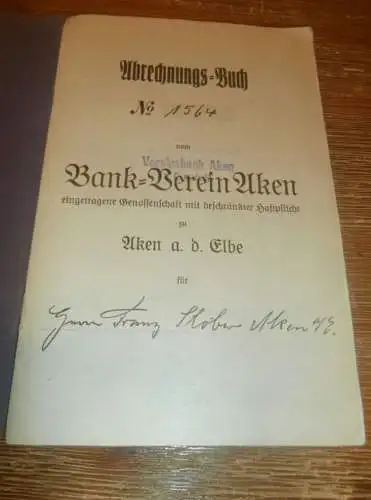 altes Sparbuch Aken a. Elbe , 1932 - April 1945 , Franz Stöber in Aken an der Elbe , Sparkasse , Bank !!