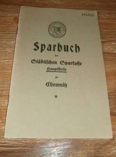 altes Sparbuch Chemnitz , 1935 - 1945 , Brunhilde Mai in Hohenfichte / Leubsdorf , Sparkasse , Bank !!