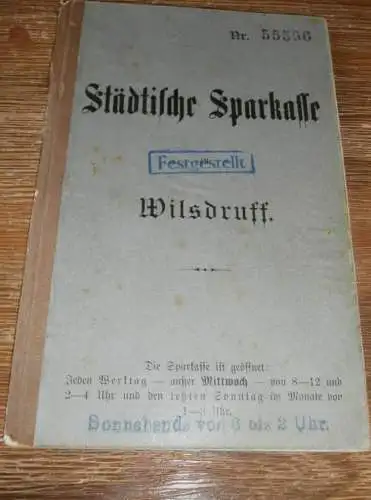 altes Sparbuch Wilsdruff , 1910 - 1944 , Kurt Pritzke in in Grumbach , Sparkasse , Bank !!