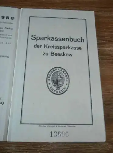 altes Sparbuch Beeskow , 1941 - 1944 , Postbeamter Paul Schröder  , Sparkasse , Bank !!