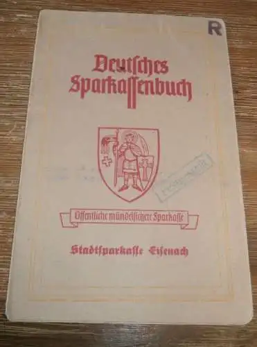 altes Sparbuch Eisenach , 1948 - 1957 , Kaufmann Wilhelm Scholz in Eisenach , Sparkasse , Bank !!