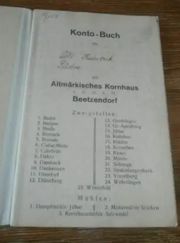 altes Sparbuch Beetzendorf , 1942 - April 1945 , Otto Rohrbeck in Dähre , altmärkisches Kornhaus , Sparkasse , Bank !!