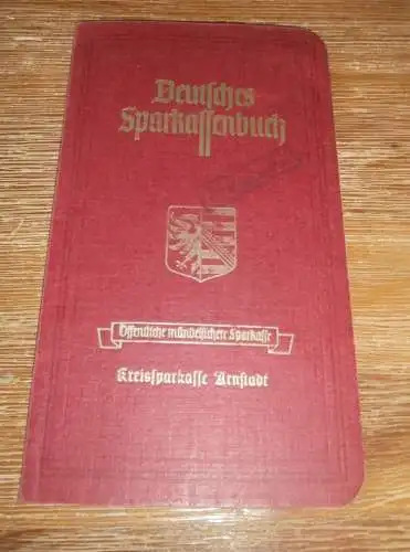 altes Sparbuch Gehren / Arnstadt , 1944 - 1946 , Fritz-Georg Mager in Gehren / Arnstadt , Sparkasse , Bank !!