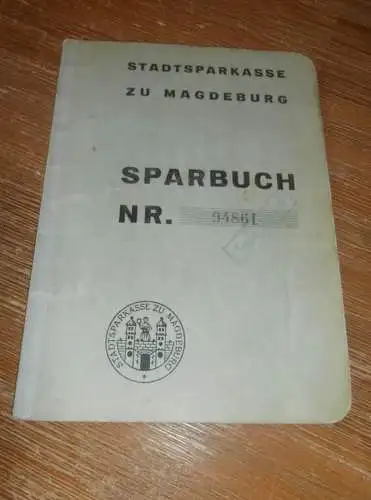 altes Sparbuch Magdeburg , 1939 - 1942 , K. Angerer in Magdeburg , Sparkasse , Bank !!