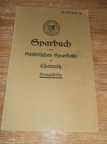 altes Sparbuch Chemnitz , 1938 - 1945 , Erich Irmscher in Chemnitz , Sparkasse , Bank !!