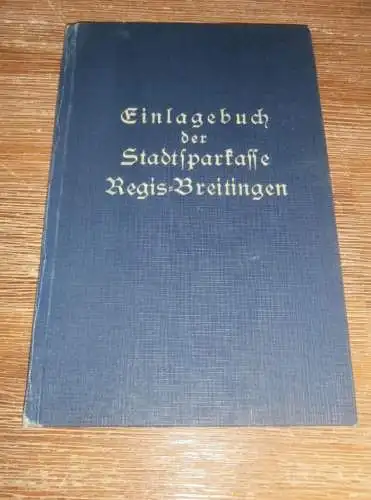 altes Sparbuch Regis-Breitingen / Borna , 1933 - 1945 , Lydia Lange in Regis-Breitingen / Borna , Sparkasse , Bank !!