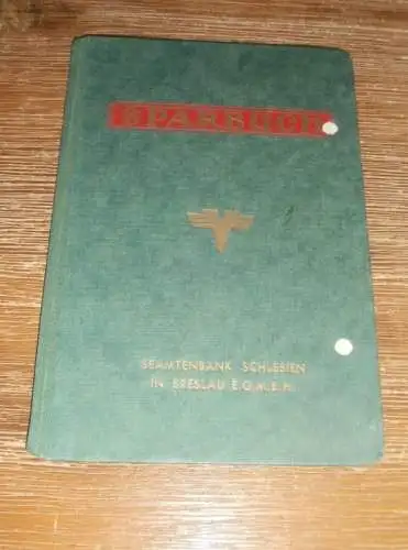 altes Sparbuch Breslau , 1943 - 1944 , Zollkommissar Hellmuth Niepelt in Hoyerswerda , Sparkasse , Bank !!