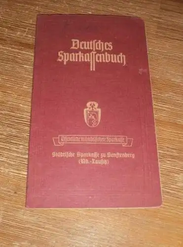 altes Sparbuch Senftenberg , 1944 , Martha Müller geb. Enghusen in Senftenberg , Sparkasse , Bank !!