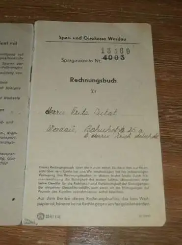 altes Sparbuch Werdau , 1945 - 1948 , Fritz Dutat bei Erich Aderhold in Werdau , Sparkasse , Bank !!