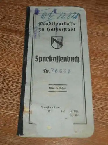 altes Sparbuch Halberstadt , 1939 - 1947 , Gurt Laue in Halberstadt , Sparkasse , Bank !!