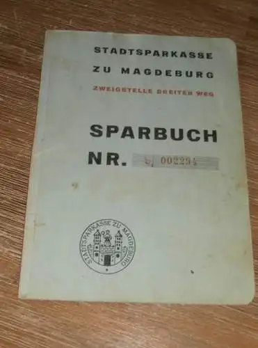 altes Sparbuch Magdeburg , 1938 - 1944 , M. Brandt geb. Rosinski in Magdeburg , Sparkasse , Bank !!