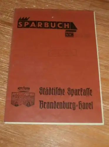 altes Sparbuch Brandenburg / Havel , 1938 - 1944 , Luise Pflüger in Brandenburg / Havel , Sparkasse , Bank !!