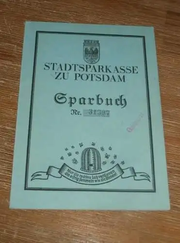 altes Sparbuch Potsdam , 1932 - 1946 , Heinz-Gerd Mund , Sparkasse , Bank !!