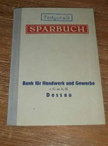 altes Sparbuch Dessau , 1958 , Waltraut Niebuhr in Dessau , Sparkasse , Bank !!