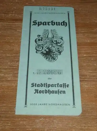 altes Sparbuch Nordhausen , 1937 - 1944 , Emil Koppermann in Nordhausen , Sparkasse , Bank !!