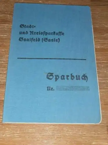 altes Sparbuch Saalfeld , 1941 - 1944 , Lore Thielemann in Saalfeld , Sparkasse , Bank !!