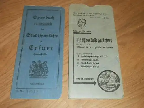 altes Sparbuch Erfurt , 1940 - 1946 , Hulda Reinhold in Erfurt , Sparkasse , Bank !!