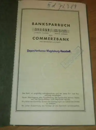 altes Sparbuch Magdeburg Neustadt , 1942 - 1945 , Maria Ude geb. Rieckmann , Sparkasse , Bank !!