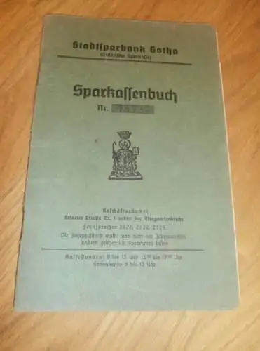 altes Sparbuch Gotha , 1943 - 1947 , Rudolf Lauscher in Gotha , Sparkasse , Bank !!