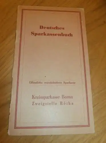 altes Sparbuch Borna / Rötha , 1947 - 1950 , Werner Rabe , Konditor in Rötha , Bäcker , Sparkasse , Bank !!!