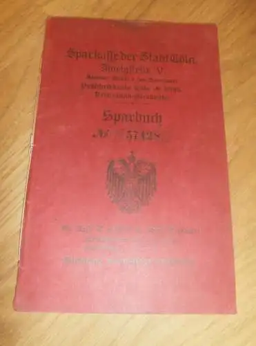 altes Sparbuch Cöln , 1914 - 1918 , Oskar Lepperhoff in Köln , Sparkasse , Bank !!!