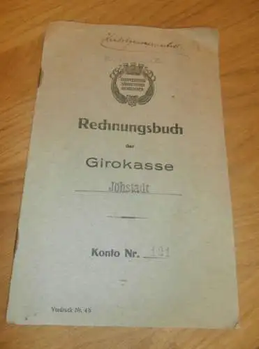 altes Rechnungsbuch Jöhstadt , 1920 , Firma , Betrieb , Sparkasse , Bank !!!