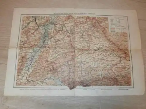 alte Landkarte , Königreich Bayern , doppelseitig , ca. 1910 !!